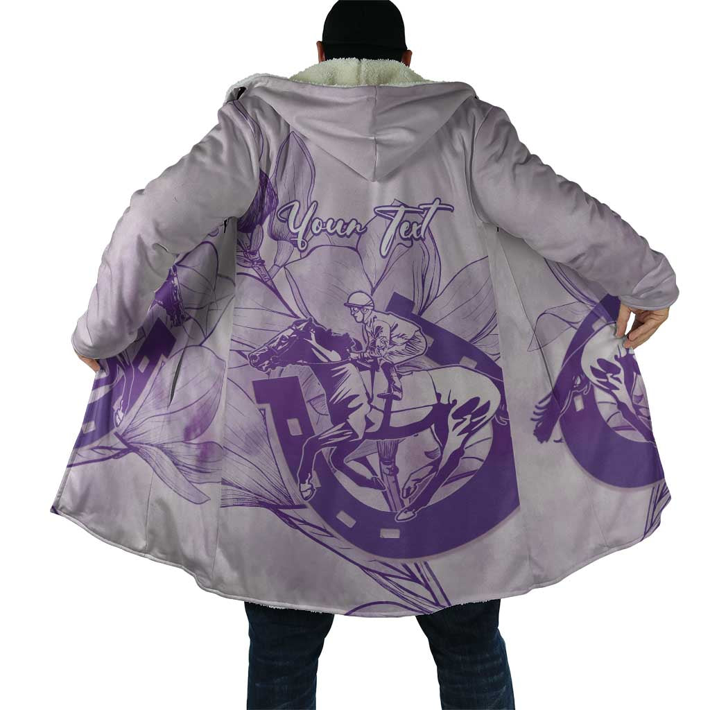 Personalized Louisiana Horse Racing Derby Cloak Magnolia Blossom Horseshoe Pastel Purple