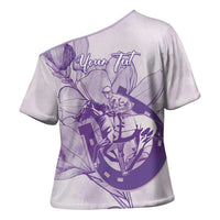 Personalized Louisiana Horse Racing Derby Cross Shoulder Shirt Magnolia Blossom Horseshoe Pastel Purple