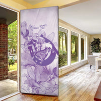 Personalized Louisiana Horse Racing Derby Door Cover Magnolia Blossom Horseshoe Pastel Purple