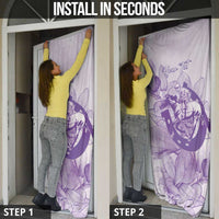 Personalized Louisiana Horse Racing Derby Door Cover Magnolia Blossom Horseshoe Pastel Purple