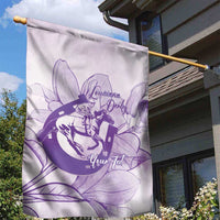 Personalized Louisiana Horse Racing Derby Garden Flag Magnolia Blossom Horseshoe Pastel Purple