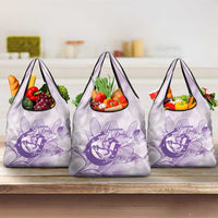 Personalized Louisiana Horse Racing Derby Grocery Bag Magnolia Blossom Horseshoe Pastel Purple