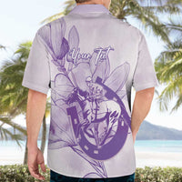 Personalized Louisiana Horse Racing Derby Hawaiian Shirt Magnolia Blossom Horseshoe Pastel Purple