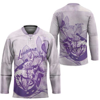 Personalized Louisiana Horse Racing Derby Hockey Jersey Magnolia Blossom Horseshoe Pastel Purple