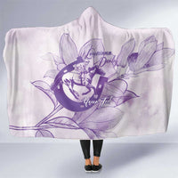 Personalized Louisiana Horse Racing Derby Hooded Blanket Magnolia Blossom Horseshoe Pastel Purple
