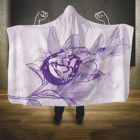 Personalized Louisiana Horse Racing Derby Hooded Blanket Magnolia Blossom Horseshoe Pastel Purple