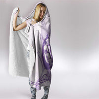 Personalized Louisiana Horse Racing Derby Hooded Blanket Magnolia Blossom Horseshoe Pastel Purple
