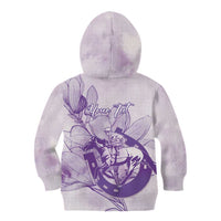 Personalized Louisiana Horse Racing Derby Kid Hoodie Magnolia Blossom Horseshoe Pastel Purple
