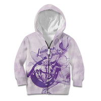 Personalized Louisiana Horse Racing Derby Kid Hoodie Magnolia Blossom Horseshoe Pastel Purple