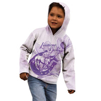 Personalized Louisiana Horse Racing Derby Kid Hoodie Magnolia Blossom Horseshoe Pastel Purple