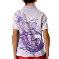 Personalized Louisiana Horse Racing Derby Kid Polo Shirt Magnolia Blossom Horseshoe Pastel Purple
