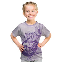 Personalized Louisiana Horse Racing Derby Kid T Shirt Magnolia Blossom Horseshoe Pastel Purple