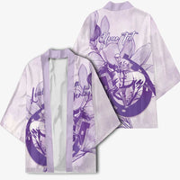 Personalized Louisiana Horse Racing Derby Kimono Magnolia Blossom Horseshoe Pastel Purple