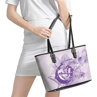 Personalized Louisiana Horse Racing Derby Leather Tote Bag Magnolia Blossom Horseshoe Pastel Purple