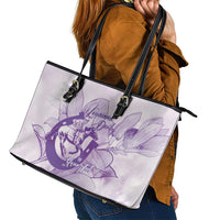 Personalized Louisiana Horse Racing Derby Leather Tote Bag Magnolia Blossom Horseshoe Pastel Purple