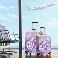 Personalized Louisiana Horse Racing Derby Luggage Cover Magnolia Blossom Horseshoe Pastel Purple