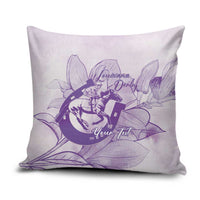 Personalized Louisiana Horse Racing Derby Pillow Cover Magnolia Blossom Horseshoe Pastel Purple