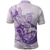 Personalized Louisiana Horse Racing Derby Polo Shirt Magnolia Blossom Horseshoe Pastel Purple