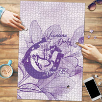 Personalized Louisiana Horse Racing Derby Puzzle Magnolia Blossom Horseshoe Pastel Purple