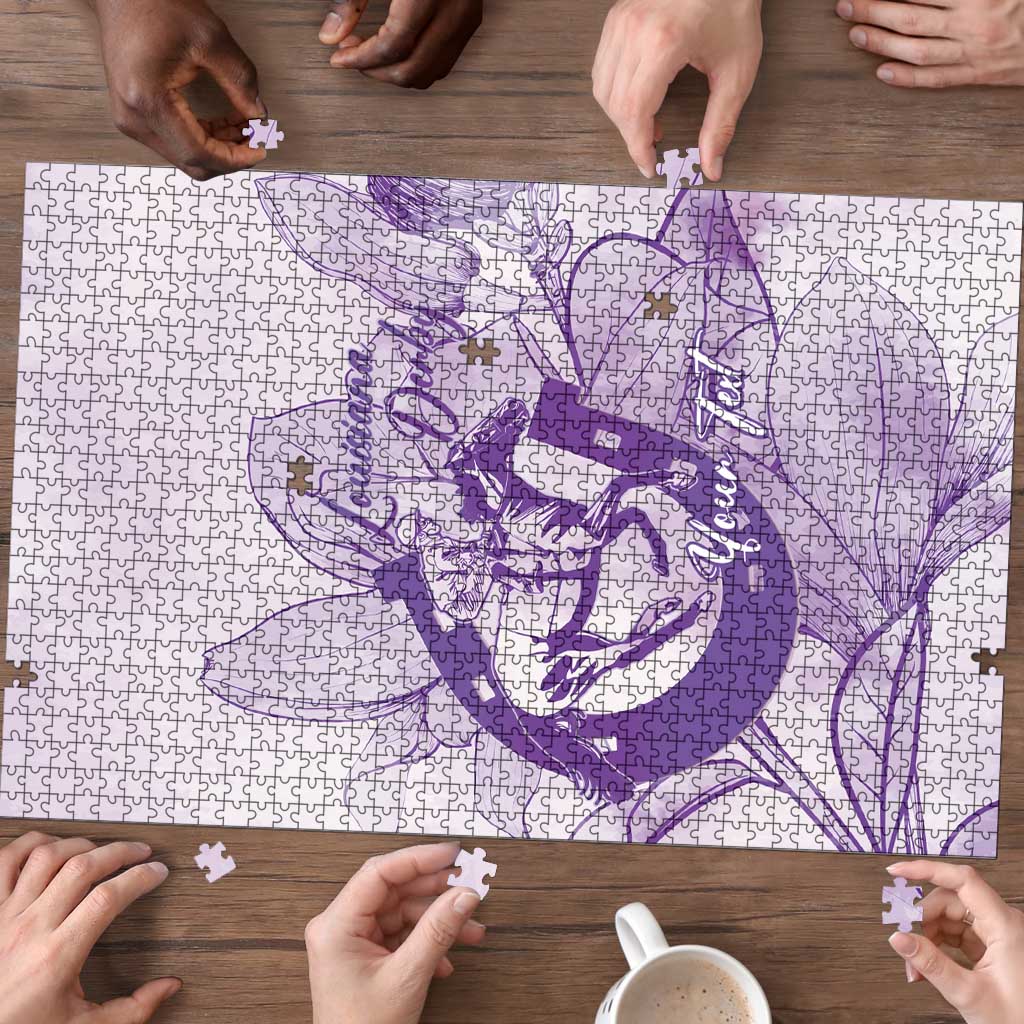 Personalized Louisiana Horse Racing Derby Puzzle Magnolia Blossom Horseshoe Pastel Purple