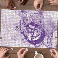 Personalized Louisiana Horse Racing Derby Puzzle Magnolia Blossom Horseshoe Pastel Purple