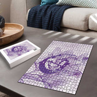 Personalized Louisiana Horse Racing Derby Puzzle Magnolia Blossom Horseshoe Pastel Purple