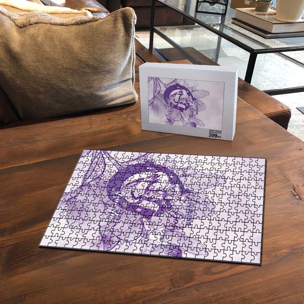 Personalized Louisiana Horse Racing Derby Puzzle Magnolia Blossom Horseshoe Pastel Purple