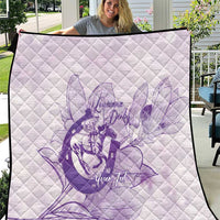 Personalized Louisiana Horse Racing Derby Quilt Magnolia Blossom Horseshoe Pastel Purple