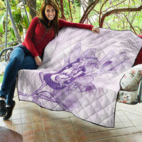 Personalized Louisiana Horse Racing Derby Quilt Magnolia Blossom Horseshoe Pastel Purple
