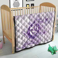 Personalized Louisiana Horse Racing Derby Quilt Magnolia Blossom Horseshoe Pastel Purple
