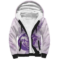 Personalized Louisiana Horse Racing Derby Sherpa Hoodie Magnolia Blossom Horseshoe Pastel Purple