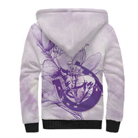 Personalized Louisiana Horse Racing Derby Sherpa Hoodie Magnolia Blossom Horseshoe Pastel Purple