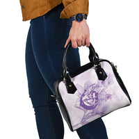 Personalized Louisiana Horse Racing Derby Shoulder Handbag Magnolia Blossom Horseshoe Pastel Purple
