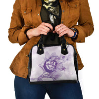 Personalized Louisiana Horse Racing Derby Shoulder Handbag Magnolia Blossom Horseshoe Pastel Purple