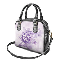 Personalized Louisiana Horse Racing Derby Shoulder Handbag Magnolia Blossom Horseshoe Pastel Purple