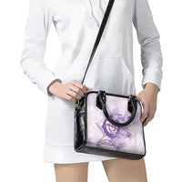 Personalized Louisiana Horse Racing Derby Shoulder Handbag Magnolia Blossom Horseshoe Pastel Purple