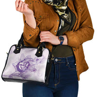 Personalized Louisiana Horse Racing Derby Shoulder Handbag Magnolia Blossom Horseshoe Pastel Purple