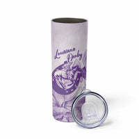 Personalized Louisiana Horse Racing Derby Skinny Tumbler Magnolia Blossom Horseshoe Pastel Purple