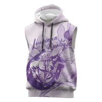 Personalized Louisiana Horse Racing Derby Sleeveless Hoodie Magnolia Blossom Horseshoe Pastel Purple