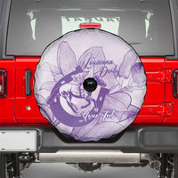 Personalized Louisiana Horse Racing Derby Spare Tire Cover Magnolia Blossom Horseshoe Pastel Purple