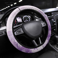 Louisiana Horse Racing Derby Steering Wheel Cover Magnolia Blossom Horseshoe Pastel Purple