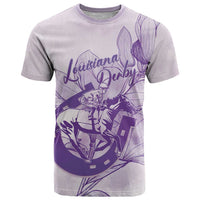 Personalized Louisiana Horse Racing Derby T Shirt Magnolia Blossom Horseshoe Pastel Purple
