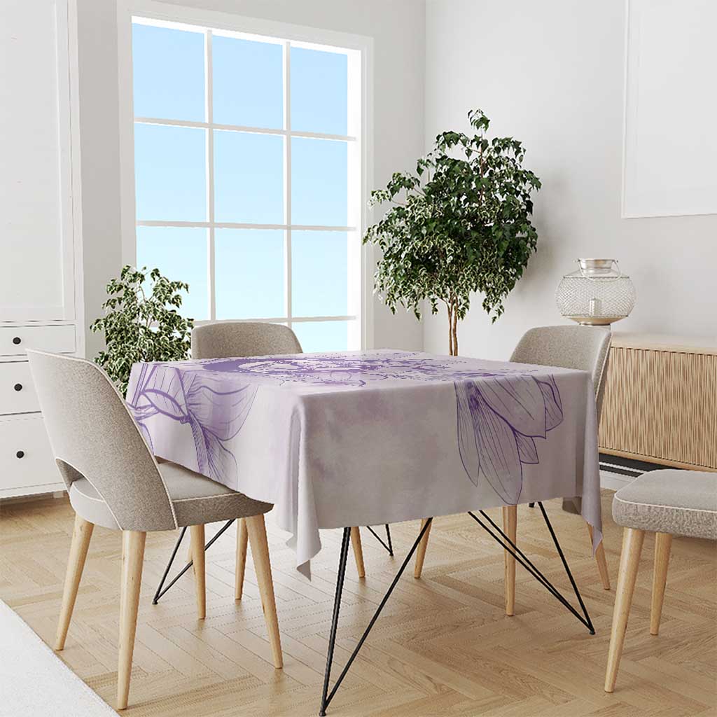 Personalized Louisiana Horse Racing Derby Tablecloth Magnolia Blossom Horseshoe Pastel Purple