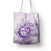 Personalized Louisiana Horse Racing Derby Tote Bag Magnolia Blossom Horseshoe Pastel Purple