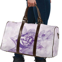 Personalized Louisiana Horse Racing Derby Travel Bag Magnolia Blossom Horseshoe Pastel Purple