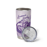 Personalized Louisiana Horse Racing Derby Tumbler Cup Magnolia Blossom Horseshoe Pastel Purple