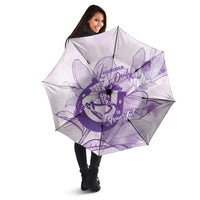 Personalized Louisiana Horse Racing Derby Umbrella Magnolia Blossom Horseshoe Pastel Purple
