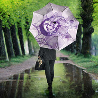 Personalized Louisiana Horse Racing Derby Umbrella Magnolia Blossom Horseshoe Pastel Purple