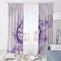 Personalized Louisiana Horse Racing Derby Window Curtain Magnolia Blossom Horseshoe Pastel Purple