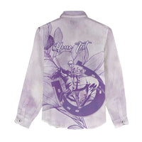Personalized Louisiana Horse Racing Derby Women Casual Shirt Magnolia Blossom Horseshoe Pastel Purple